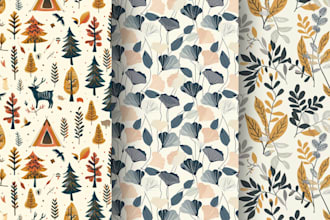 create a fabric design, seamless repeat pattern for textile, pod, and packaging