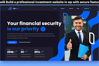 build a professional investment website in wp with secure features