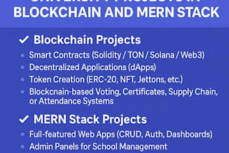 create school or university project on blockchain and mern