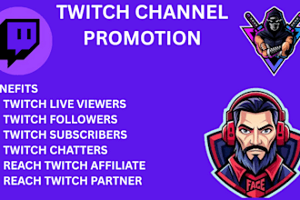 do twitch channel promotion to gain more subs, chatters and live viewers