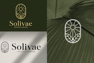 create minimalist feminine botanical boho logo design