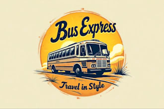 design a gorgeous bus logo in illustrator design work