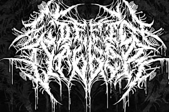 create death, black metal, grindcore, hardcore band logo