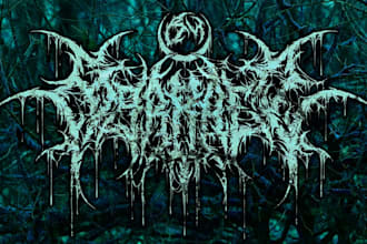 design death metal logo with texture and chrome effect