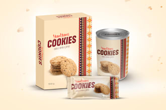 design custom cookie box or pouch packaging with brand identity