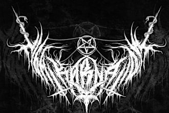 draw metal, brutal, death metal logo for your band, brand