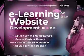 do online course development, educational website, wordpress lms membership site