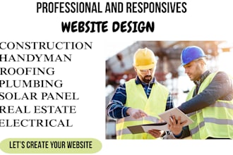 build contractor, construction, hvac, cleaning, plumbing, solar, roofing website