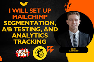 set up mailchimp segmentation, ab testing, and analytics tracking
