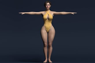 3d realistic nsfw character,stylized nsfw,2d image to 3d model,ue5 rig,unity3d