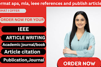 format apa, mla, ieee references and publish articles in high impact journals