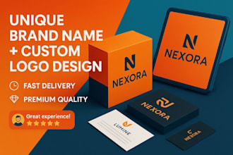 minimalist logo design with brand name and domain help