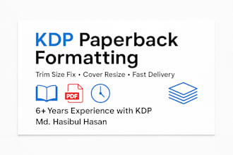 format, edit, and resize your book for amazon KDP paperback