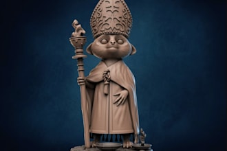 stylized 3d character, pathfinder tabletop dnd, chibi  anime figur,for  3d print