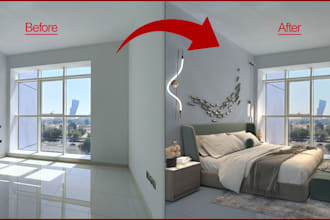 do virtual staging, virtual renovation in less than 24h