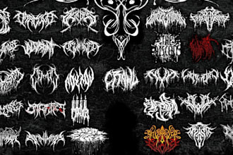 make brutal death metal, deathcore, black metal band logo