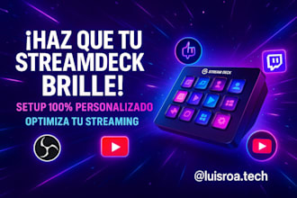 set up your stream deck professionally for obs, twitch, youtube, or automation