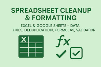 clean, reformat, and structure your excel or google sheets data