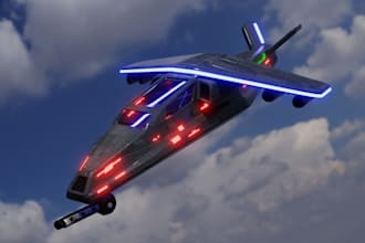 design sci fi, 3d spaceship model, hard surface model for games or animations
