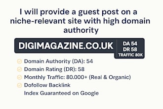 provide a guest post on a niche relevant site with high da