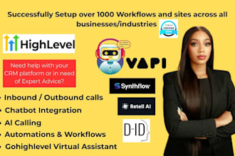 setup gohighlevel ai agent CRM automations vapi ai synthflow retell ghl expert