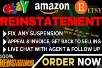 reinstate your deactivated amazon, walmart, ebay account