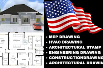 review stamp architectural engineering drawing hvac, mep, 2d floor plan permit