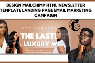 design mailchimp html newsletter template landing page email marketing campaign