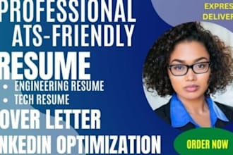 provide professional resume, CV, cover letter writing and linkedin services