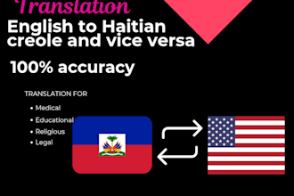 translate english, french to haitian creole and proofread