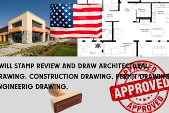 review, stamp architectural engineering drawing, mep, construction plan, hvac