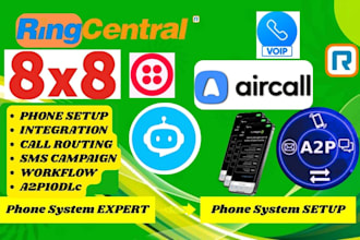 setup a2p 10dlc registration ringcentral nextiva 8x8 aircall twilio sms campaign