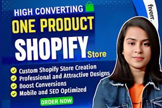build automated shopify dropshipping store, one product shopify store design