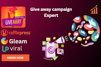 setup giveaway campaign using gleam upviral, viralsweep campaign social medial