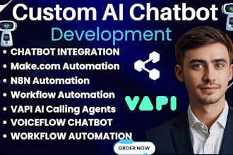ai chatbot development, custom chatbot, botpress, voiceflow, n8n, make com, vapi