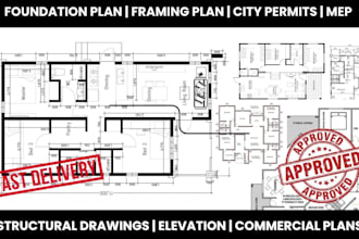 design foundation, floor, and framing plan for city permit, structural drawings