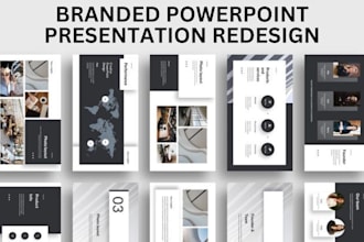 redesign branded powerpoint presentation,  modern powerpoint presentation design