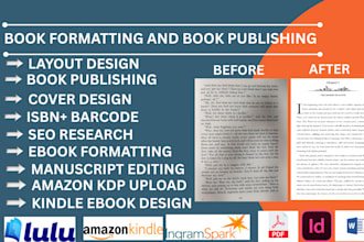 edit, format and publish book,kindle ebook, ebook on amazon kdp,kdp upload