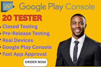 provide 12 testers  20 testers for google play console closed testing