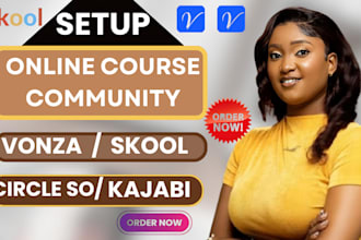 set up online course community skool kajabi vonza circle so wix website vonza