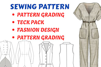 create your sewing pattern, fashion design, grading pattern
