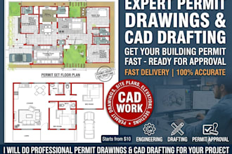 provide expert architectural cad drafting services for building permits