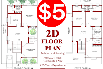 prepare and revise house floor plans for permit drawings in 24 hours