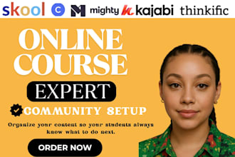 setup skool community, mighty network, online course community kajabi thinkific