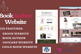 create fantasy author website, children book website, ebook website