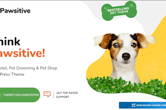 build pet booking service website pet care, grooming website pet product store