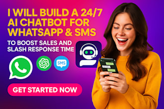 build custom ai chatbot, whatsapp ai chatbot chatgpt ai saas website sms chatbot