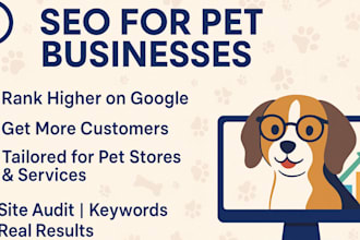 do seo service for pet shop, supplies, food, and products