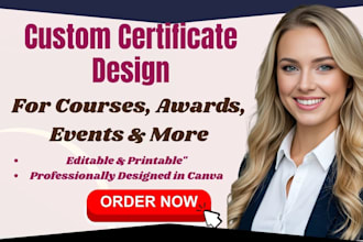 design certificate for courses vocational cerftificate awards and event on canva