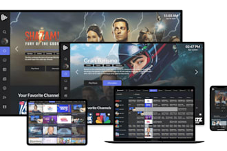 develop a smart tv app, android tv ott app, iptv app with admin panel